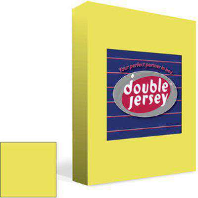 Double Jersey Fitted Bedsheet Yellow  - Yellow / Double