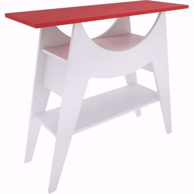 Ese 100cm Dresser Console Table White and Red - Red