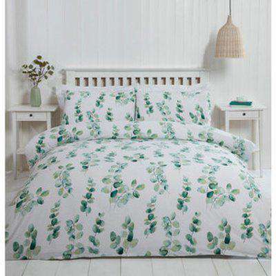 Eucalyptus Duvet Cover and Pillowcase Set - Green / Super King