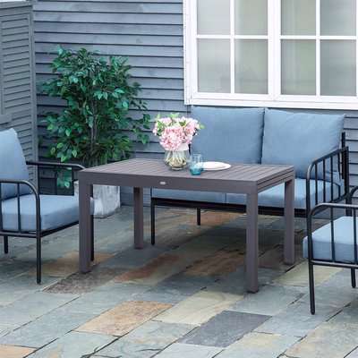 Extendable Garden Table 10 Seater Outdoor Dining Table - Grey