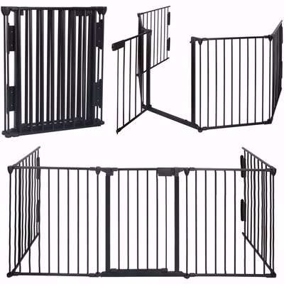 Fireplace Fire Guard Safety Fence Gate - Black