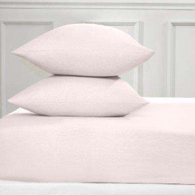 Flannelette Fitted Bed Sheet - Blush / Double