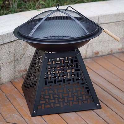 Garden Fire Pit Bowl BBQ Brazier - Black