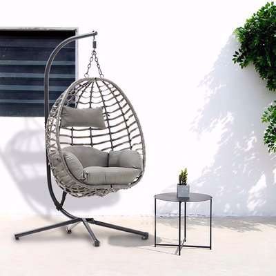 Hanging Cocoon Swing Hammock Garden Egg Chair  - Grey