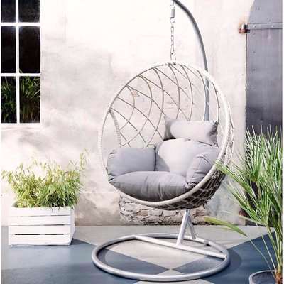 Grey Hanging Egg Chair Swing Chair Hammock - Grey