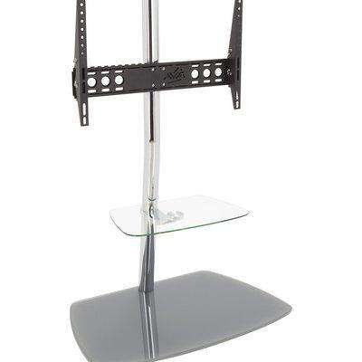 Iseo Corner Pedestal TV Stand Up to 70" - Silver