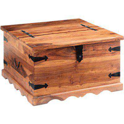 Jali Sheesham Wood Coffee Table Trunk  - Medium Wood