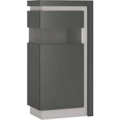 Jonas & James Lelia Small Narrow Display Cabinet  - Platinum/light grey / Left Hand Door