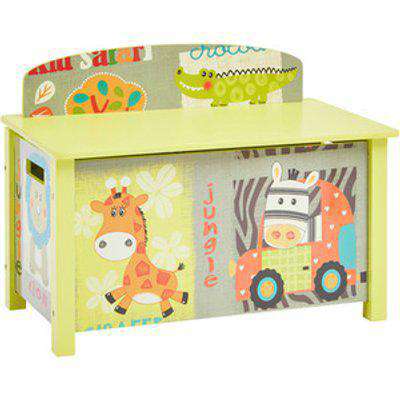 Kid Safari Big Wooden Toy Box - Multicoloured