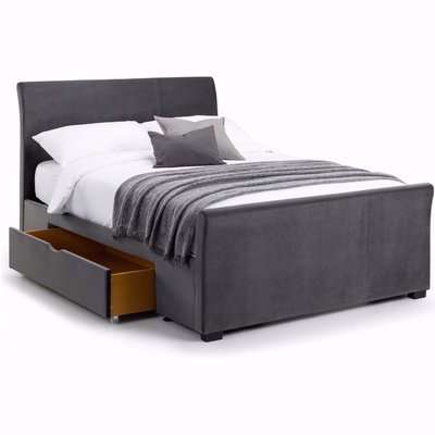 King Size Capri Bed With Drawers Dark Grey  - Dark Grey