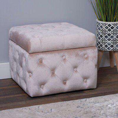 Large Square Storage Ottoman - Oyster Pearl
