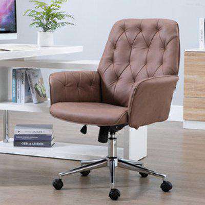 Linen Office Swivel Freely Chair - Coffee