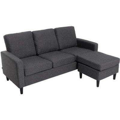 Linen Reversible Corner Sofa - Dark Grey