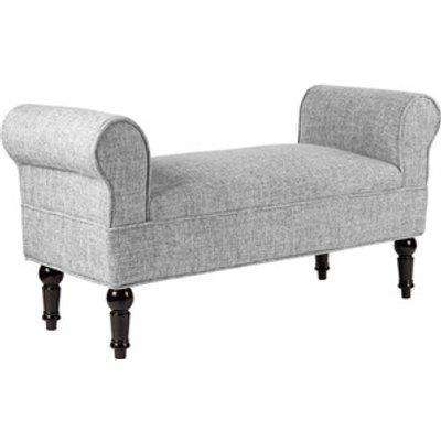 Linen Upholstered Bed End Bench - Light Grey