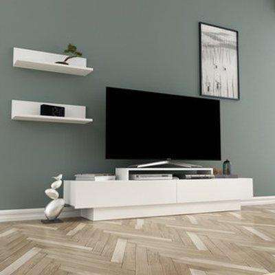 Lusi TV Stand and Media Console - White - White