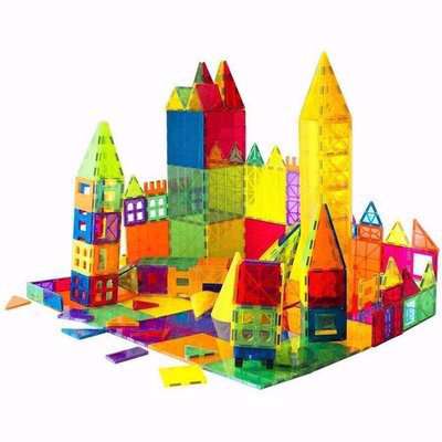 Magnet Tiles Magna Award Winning Building Magnetic toy Storage Container - multi colour