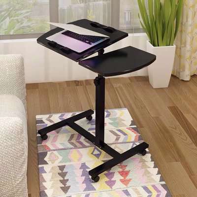 Mobile Height Adjustable Standing Laptop Desk - Black