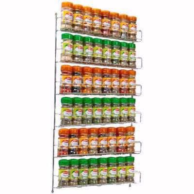 Neo Spice Rack For Kitchen Door Cupboard or Wall - Chrome