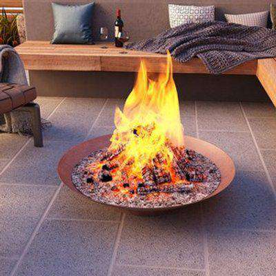 Outdoor Cast Iron Fire Pit Round Burner - Bronze / 120cm