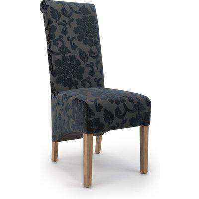Pair of Krista Roll Back Dining Chair - Charcoal