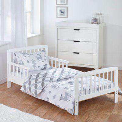 7pcs Woodland Tales Sydney Toddler Bed Bundle - White