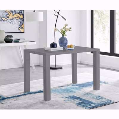 Pivero 4 Seat Modern High Gloss Dining Table - Grey