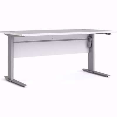 Prima 150cm Desk with Adjustable Legs - White/Steel