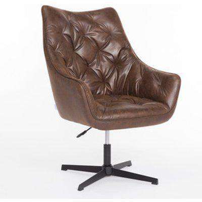PU Leather Wingback Office Chair Brown - Brown