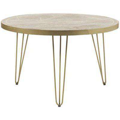 Round Solid Wood Dining Table 4 Seats Dallas Light Mango - Light Wood