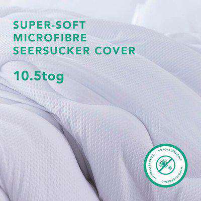 Assura Sleep Seersucker 10.5 Tog Duvet with Micro-Fresh - White / Super King size