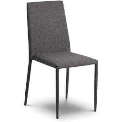 Set Of 4 Jazz Fabric Dining Chairs - Slate Grey