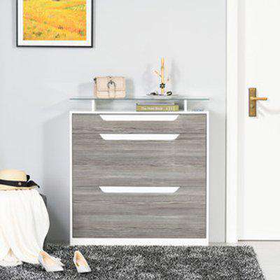 Shoe Cabinet with 3 Drawers - Grey