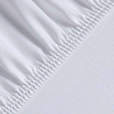 Egyptian Combed Cotton Silky Satin Fitted Bedsheets - Deep Pocket x32cm - White / Super King / Machine Washable at 40C, Do Not Bleach!