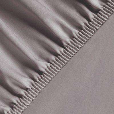 Egyptian Combed Cotton Silky Satin Fitted Bedsheets - Deep Pocket x32cm - Brown / King