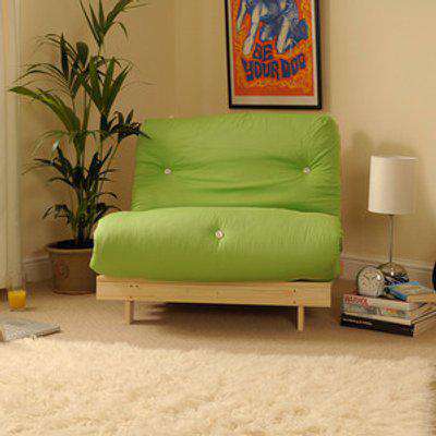Lime Single 3ft Luxury Futon Wooden Frame Sofa Bed
