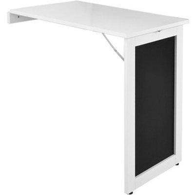 SoBuy Folding Kitchen Dining Table with Chalkboard - White