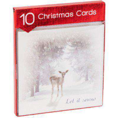 Square Woodland Scene Christmas Cards - 10