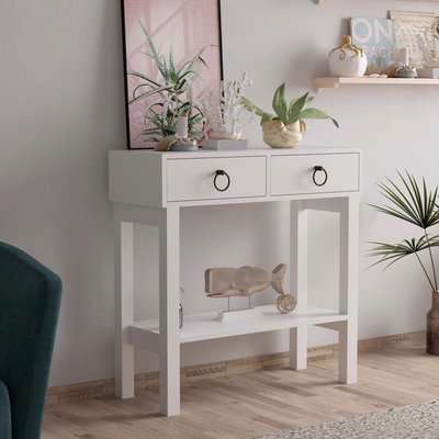Stein Dresser Console Table with Drawers and Shelf - White