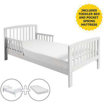 Sydney White Toddler Bed with Pocket Sprung Mattress