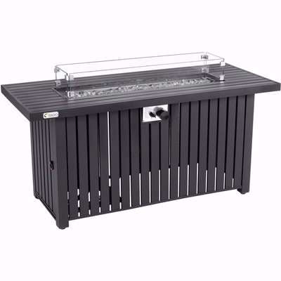 Topeka XL Deluxe Table Gas Firepit - Black