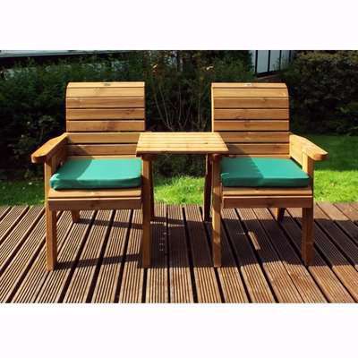 Twin Companion Set Straight Tray (no Back Cushions) - Redwood/Green