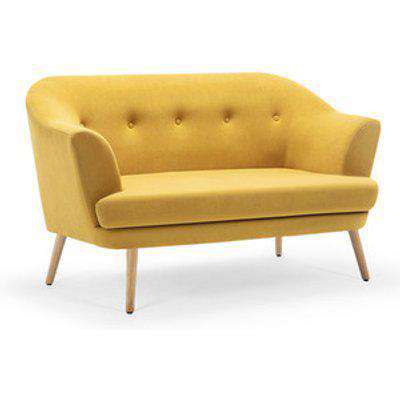 Velvet 2 Seat Accent Sofa Chair Grey  - Yellow