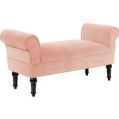 Velvet Upholstered Bed End Bench - Pink