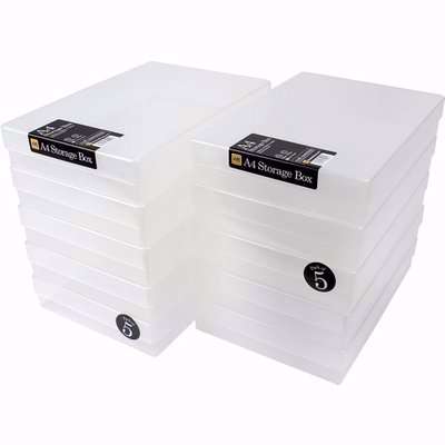 WestonBoxes A4 Plastic Craft Storage Boxes - Yellow / 5