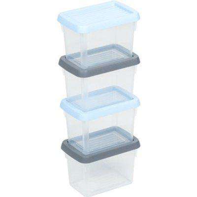 Wham Clear Plastic Storage Box and Lid 490ml Set of 4