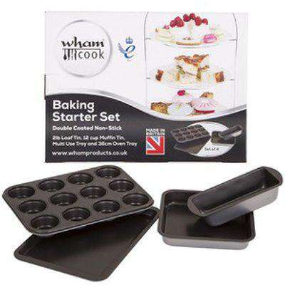 Wham 4 Piece Baking Starter Set of Loaf Tin , Muffin Tin and 2x Trays