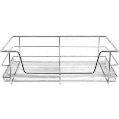 4 x KuKoo Kitchen Pull Out Storage Baskets 500mm Wide Cabinet - Silver