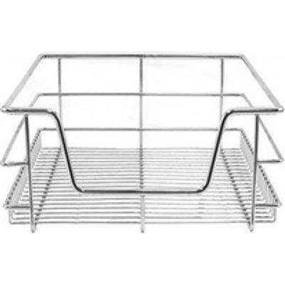 4x 400mm KuKoo Kitchen Pull Out Storage Baskets - Silver