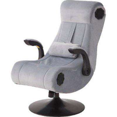 XRocker Deluxe 4.1 Chenille Pedestal Chair Silve - Silver