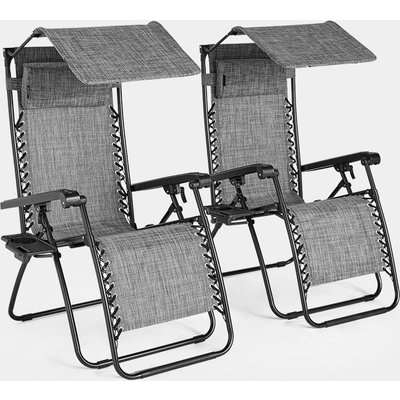 Set of 2 Zero Gravity Canopy Chairs